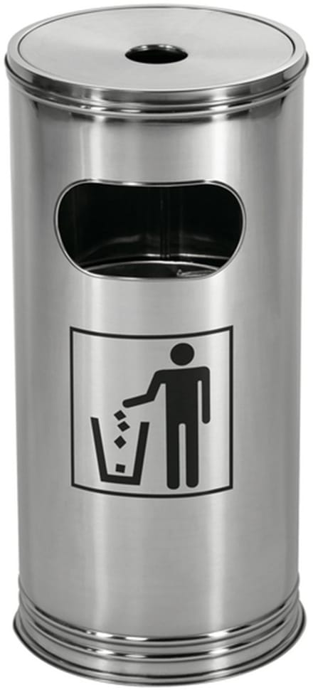 WESCO Staande Asbak | 15 Liter | Metaal - RVS | Afvalbak met Asbak Staand