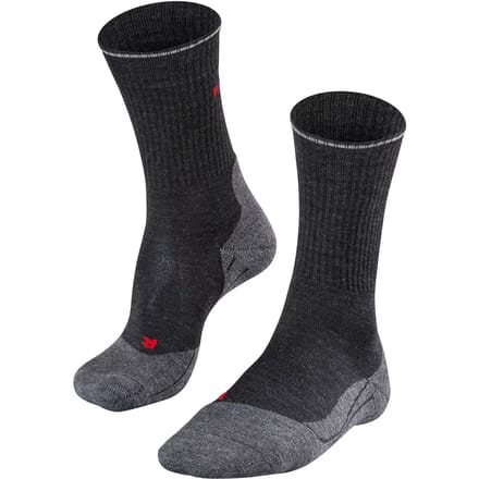 FALKE TK2 Explore Wool Silk medium padding wol functioneel materiaal wandelsokken heren grijs - maat 46-48