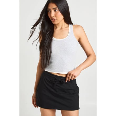 boohoo Dames Lange Skort Met Verstelbare Taille | Black | Maat: 18