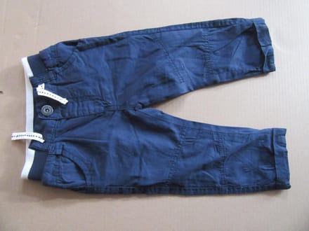 broek voor jongen in marine , gevoerd , dirkje  1 jaar 80