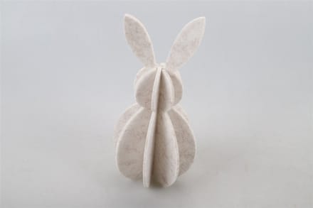 Vilten decoratie konijn S beige 7x7x15cm