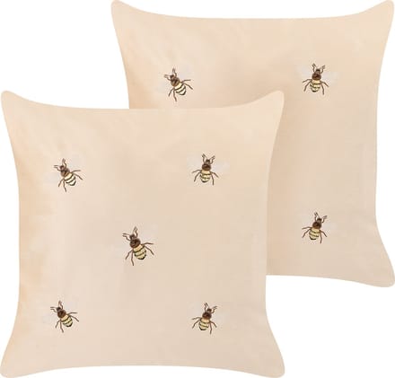 TALINUM - Sierkussen set van 2 - Beige - 45 x 45 cm - Polyester