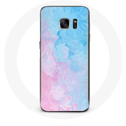 Coque - Samsung - Galaxy S7 - Souple - Protection - Bleu/Rose roze
