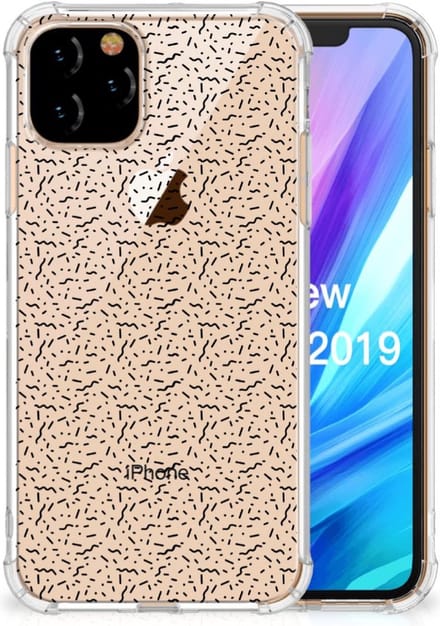 Apple iPhone 11 Pro Doorzichtige Silicone Hoesje Stripes Dots