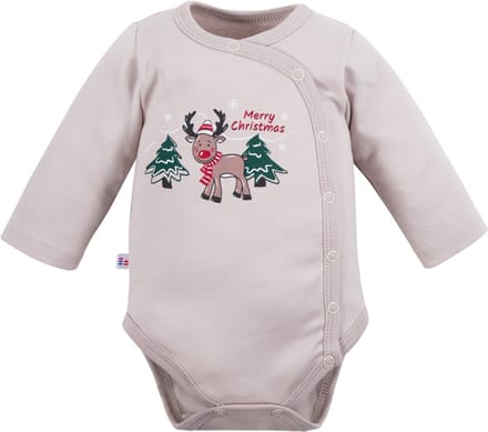 Eevi - Rompertje - Overslagromper - Omslagromper - Kerstmis - Rendier - Maat 56 - 0 t/m 2 maanden