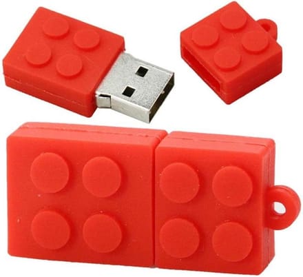 Brick bouwsteen usb stick 32gb rood - Blok usb stick, brick usb stick, bouwsteen usb stick, sinterklaas cadeautjes
