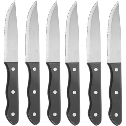 HENDI Steakmessen XL – RVS Lemmet – ABS Greep – 250 mm – Set van 6
