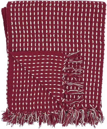 Lavandoux - Geweven Plaid - Woven Throw - Katoen - 125 x 150 cm - Rood
