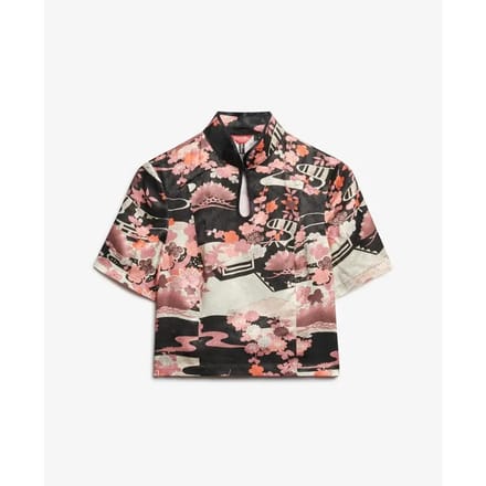 Superdry - Top van jacquard met mandarijnkraag - Dames - Tops