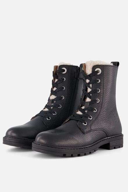 Muyters Veterboots zwart Leer - Maat 29 - Kinderschoenen