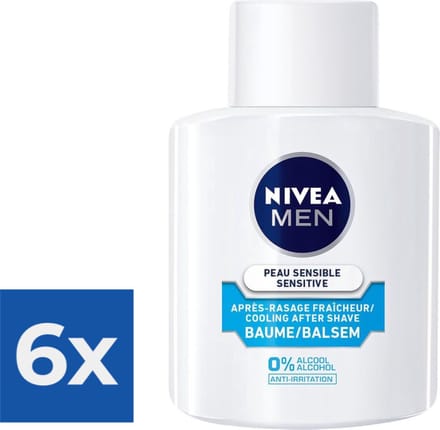 NIVEA MEN Sensitive Cool Aftershave Balsem - Aftershave - 100 ml - Voordeelverpakking 6 stuks