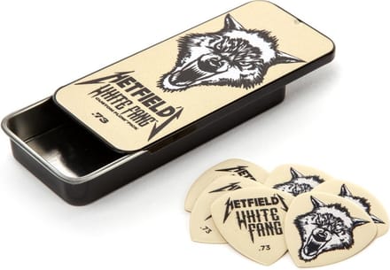 Jim Dunlop James Hetfield - Plectrums - White Fang - 0,73 mm - Pick Tin 6 Stuks