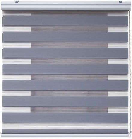Storesdeco - Premium Duo rolgrodijn met aluminium afwerking Grijs, 80x250 cm