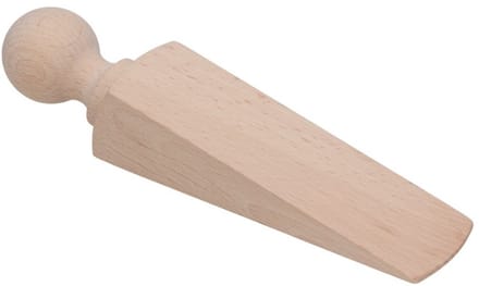 Gerimport Deurstopper/deurwig - beukenhout - beige - 17 x 4 x 3 cm