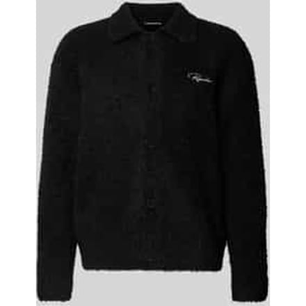 Cardigan van effectgaren met labelstitching