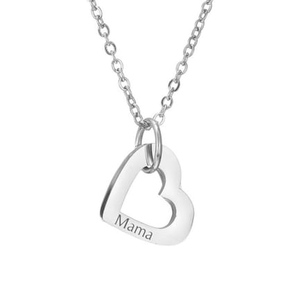 Ketting met 1 Hartje Zilver