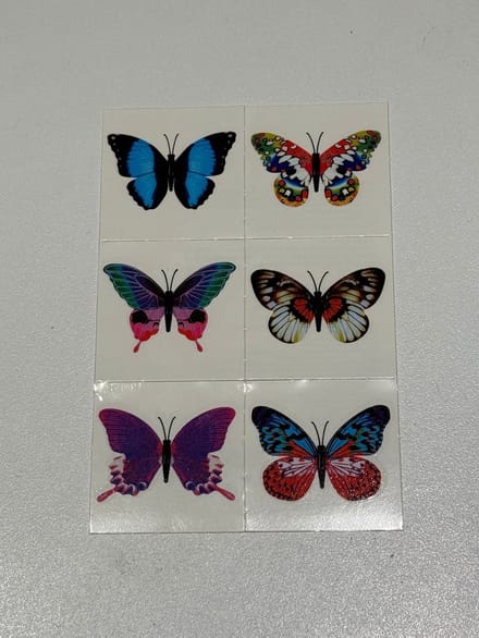plak tattoos kinderen - schoencadeautjes sinterklaas -sinterklaas cadeautjes - set van 6 - Vlinder 2
