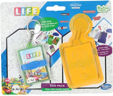 Hasbro mini spel sleutelhanger Levensweg - reisspel voor kinderen.
