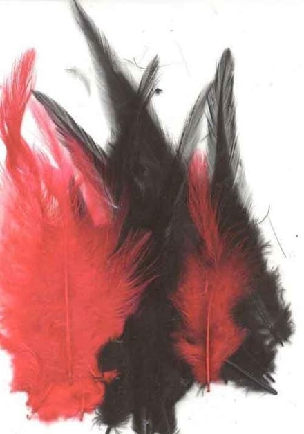 Veren - Rood/Zwart mix - 9-15 centimeter - 15 Stuks