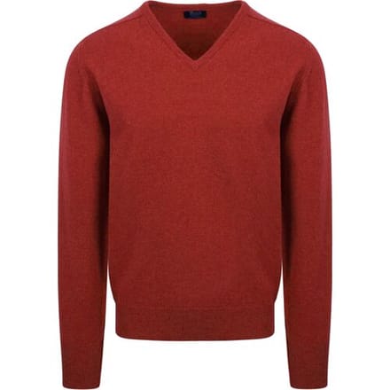 William Lockie Pullover Lamswol V Dobonnet - Maat XXL - Heren - Pullovers