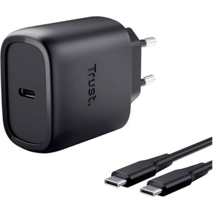 Trust Maxo GaN - 45W USB-C Oplader - Snellader voor smartphone, tablet en laptop - 2m Kabel - Zwart