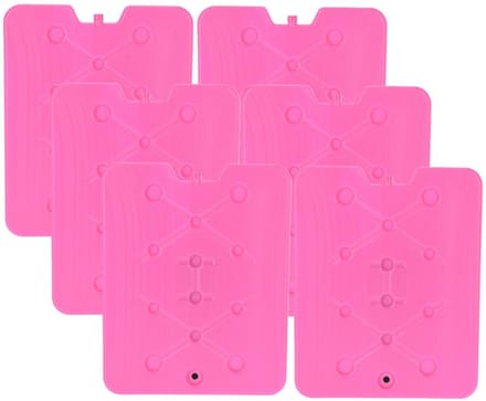 Excellent Houseware Koelelement Ice Pack - 6x - roze - plat - polyethyleen - 900 gram - 32 x 25 x 1 cm - schijf