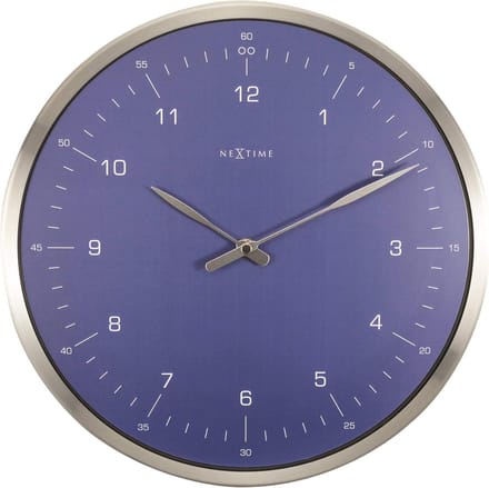 NeXtime 60 Minutes – Wandklok – 33 cm – Metaal – Blauw