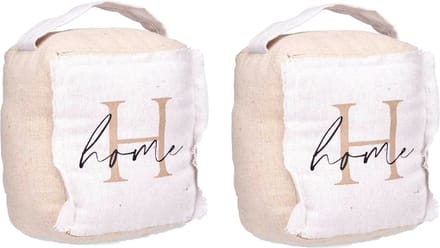 Giftdecor Deurstopper - 2x - 1 kilo - beige - canvas - Home - 14,5 x 16 x 19 cm