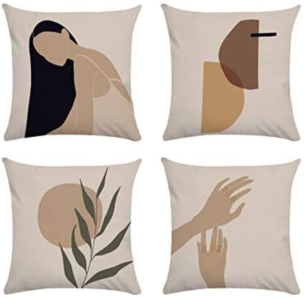 PromoHome Luxe Fluweel Kussenslopen Set van 4 - Moderne Print Motieven 45x45cm