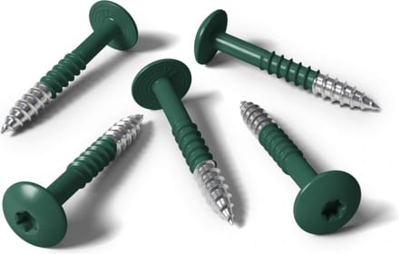 Schroef Deltafix - Montage schroeven RVS/groen -  4.8 x  32 MM.  inhoud 8 stuks.