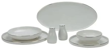 Bricard Lunel - Porseleinen Serviesset/Dinerset – 27-Delig – 6 Persoons – Wit/Goud
