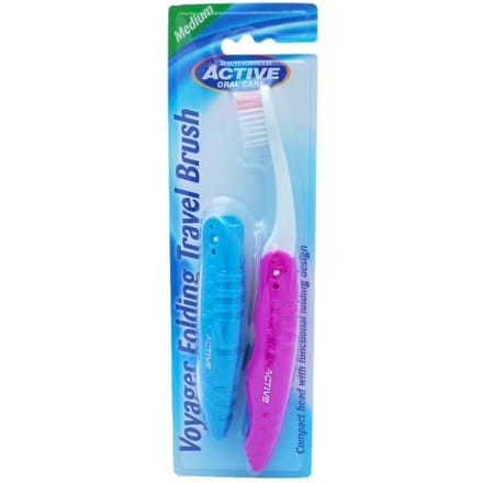 Active Oral Care Folding Travel Toothbrushes Medium 2 st