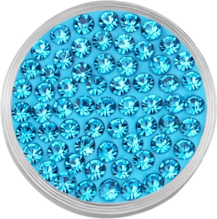 Quiges Verwisselbare RVS Mini Munt met Zirkonia Blauw - SLSRC062