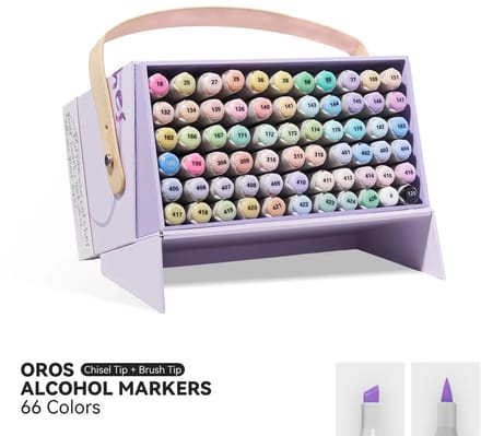 Arrtx - OROS Brush & Chisel - Alcohol based Art markers - 66 Pastel kleuren