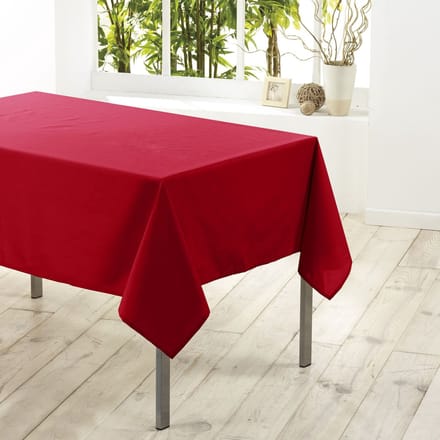 Tafelkleed voor binnen - Rood - polyester - 140 x 200 cm - Basic eettafel tafelkleden