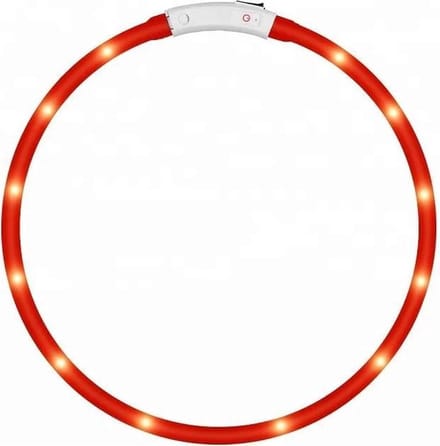 LOUZIR LED Honden halsband - Rood - 20 - 70 cm - USB Oplaadbaar