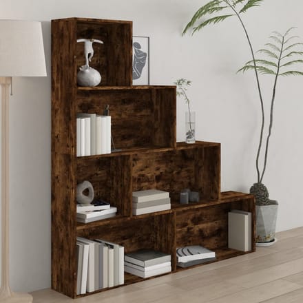 vidaXL - Boekenkast - 155x24x160 - cm - gerookt - eikenkleurig
