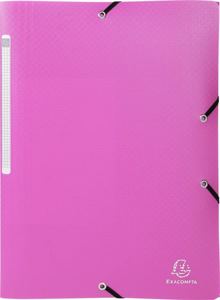 Exacompta 50x Elastomap 3 kleppen PP 5/10de Ondoorschijnend - A4 - Roze - 55820E