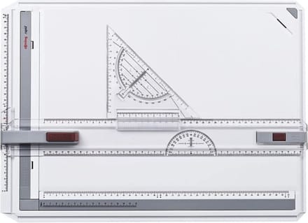 rOtring Rapid tekentafel met collegekoffer | geïntegreerde liniaal, passer en vierkant | A3-formaat tekentafel