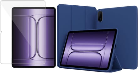 TechNow Hoesje + Screenprotector geschikt voor OnePlus Pad 3 Hoesje – Glas - Extreme Shock Case – Smart Case - Blauw
