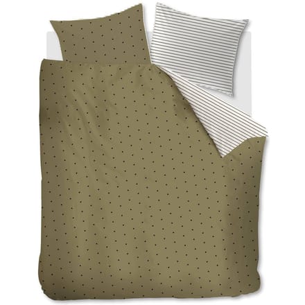Vtwonen Striped Hearts dekbedovertrek - Lits-Jumeaux - 240x200/220 - Groen