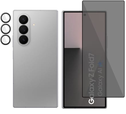 TechNow Privé Screenprotector + Camera Screen geschikt voor Samsung Galaxy Z Fold 7 Screenprotector - Privacy Beschermglas - Rounded - Privacy Proteqt+