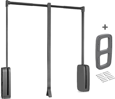 Emuca Washington Kledinglift - Garderobelift - Kledingroede - Kledingstang - Grijs - 45/60cm