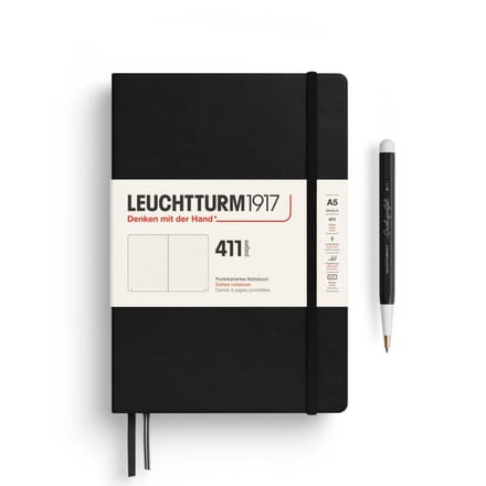 Leuchtturm notitieboek 411 black dotted medium hardcover a5 145x210mm