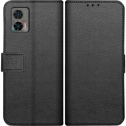 Just in Case Edge 30 Neo Leren Portemonnee Hoesje Zwart