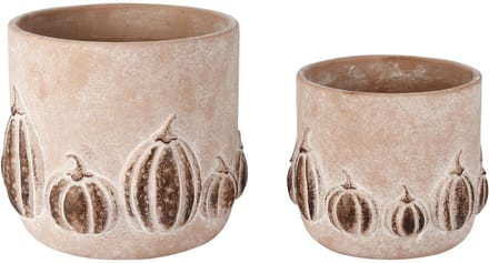 Dekoratief | Set 2 bloempotten 'Pumpkin Patch', grijs, cement, 20x20x17cm | A265006
