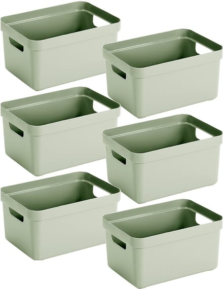 Sunware - Sunware Sigma home opbergbox 13L set van 6 - groen