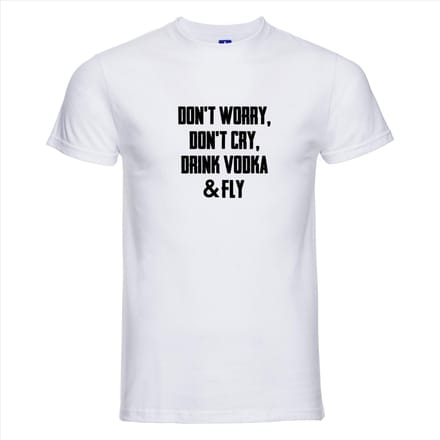 DON´T WORRY DON´T CRY T-shirt - 100% Katoen - Maat L - Classic Fit - Wit