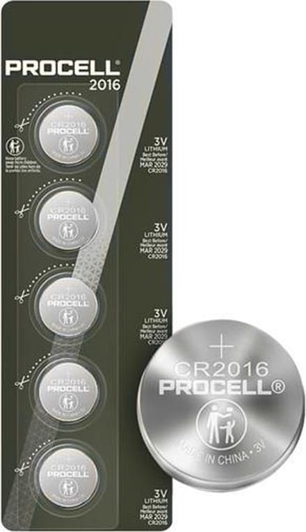 DURACELL PROCELL battery - 5 x CR2016 - Li
