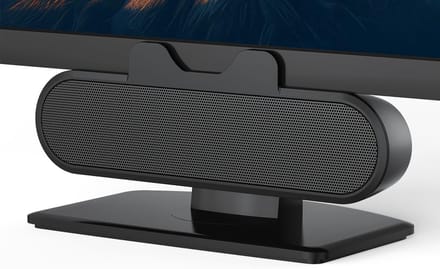 INGA USB-luidspreker voor computermonitor, laptop, soundbar voor desktopmonitor, USB-C naar USB-luidspreker voor pc, laptop en Mac (zwart)